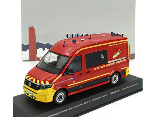 VOLKSWAGEN KRAFTER L2H2 LANERY VPL SDIS 71 SAONE ET LOIRE VEHICULE SECOURS NAUTIQUES SAPEURS POMPIERS 2020 RED YELLOW/ODEON 1/43ミニカー