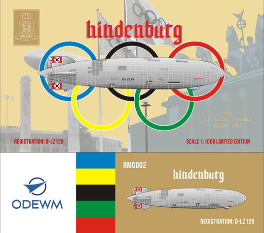 ドイツ・ツェッペリン運航 Deutsche Zeppelin-Reederei ツェッペリン飛行船 Luftschiff Zeppelin / ODEWM 1/1000 飛行機模型 旅客機