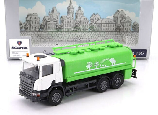 SCANIAスカニア P124.860 タンクローリー 3軸 1988 グリーンホワイト / Brekina 1/87 ミニカー