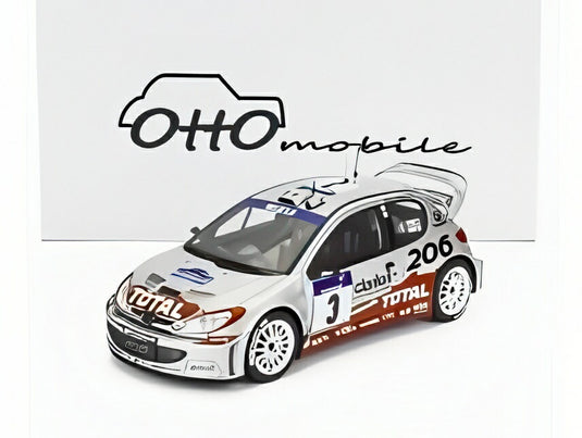 【予約】PEUGEOT 206 WRC PEUGEOT TOTAL No3 ツール・ド・コルス 優勝 2002 Gパニッツィ Hパニッツィ シルバーレッド/ OTTO 1/18 2000台限定ミニカー