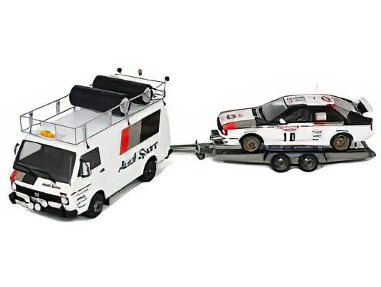 【予約】12月以降発売予定VOLKSWAGEN  RALLY SET  VOLKSWAGEN LT35 VAN + TRAILER + AUDI QUATTRO A2 TEAM AUDI SPORT N 10 RALLY TOUR DE CORSE 1983 MICHELE MOUTON  FABRIZIA PONS  WHITE GREY BLACK RED/OTTO 1/18ミニカー