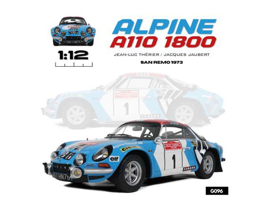 1973 アルピーヌ A110 1800 #1 サンレモラリー レジンシリーズ Alpine / OTTO 1/12 ミニカー
