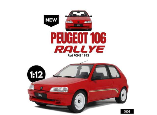 1993 プジョー 106 PH.1 ラリー レッド レジンシリーズ Peugeot 106 / OTTO 1/12 ミニカー