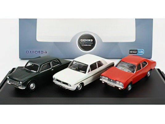 FORD ENGLAND - SET 3X CORTINA MKI 1962 - MKII 1967 - MKIII 1973 - GREEN WHITE ORANGE/OXFORD-MODELS 1/76ミニカー