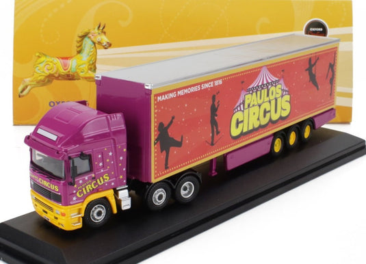 DAFダフ トラック PAULOS CIRCUS 1985 オレンジ パープル イエロー / oxford 1/76 ミニカー