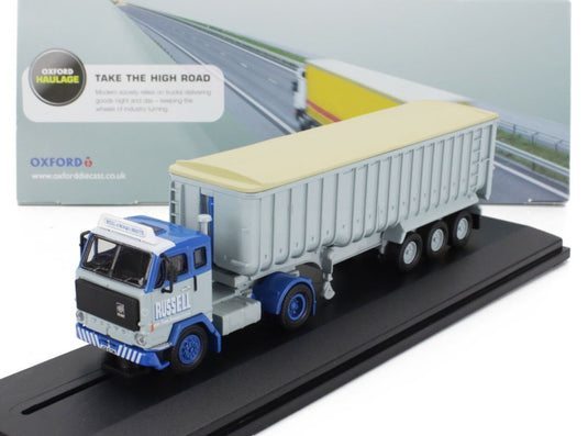 VOLVOボルボ F88 トラック RUSSELL TRANSPORTS 1969 グレー ブルー MOVIMENTO TERRA / oxford 1/76 ミニカー