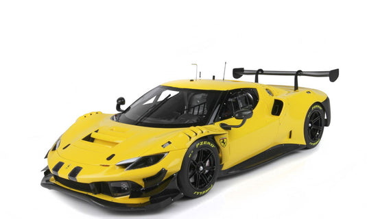 Ferrari 296 GT3 2022 - Cerchi Nero LucidoGiallo Modena/BBR 1/18ミニカー