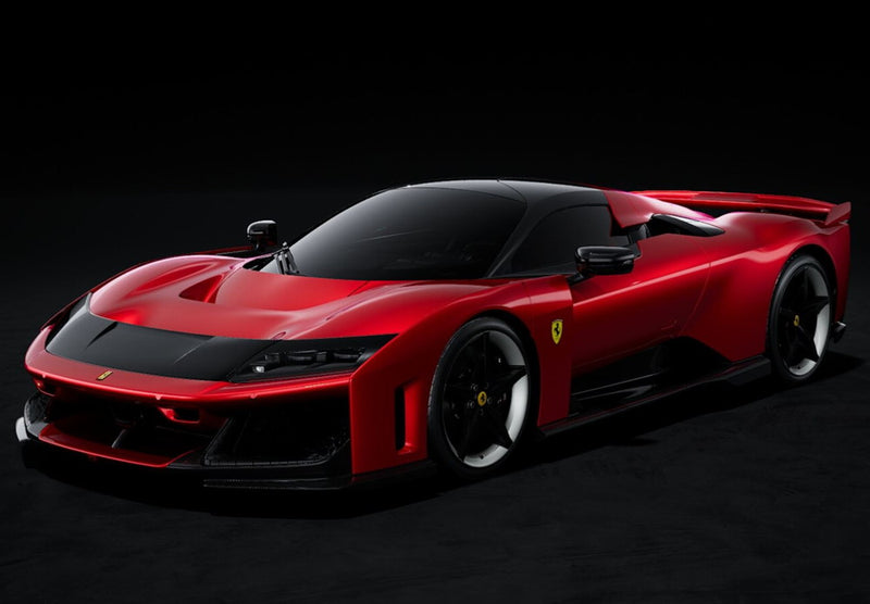 ギャラリービューアに画像をロードする, 【予約】2025年発売予定FERRARI F80 2024 CARBON SILVER RIMS ROSSO SUPERCAR RED MET BLACK/BBR 1/18ミニカー
