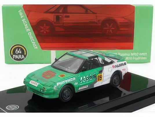 TOYOTA MR2 MKI N 09 AW11 FUJIFILM LHD 1995 GREEN WHITE/PARAGON-MODELS 1/64ミニカー