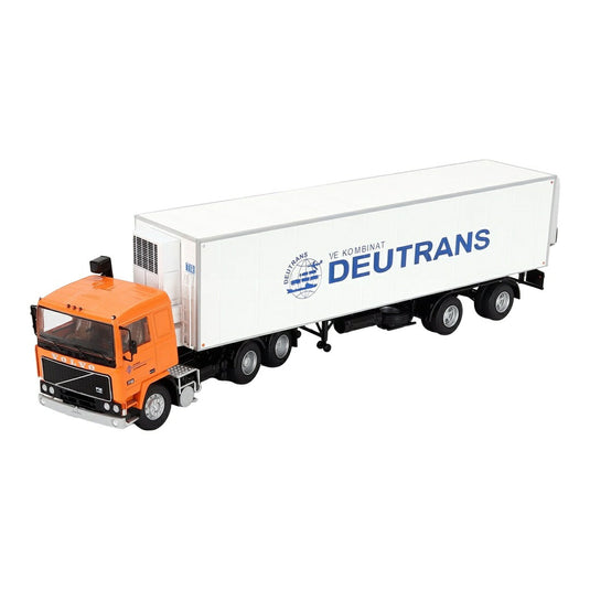 【予約】 Volvoボルボ F12 トラック トレーラー DEUTRANS 1980 オレンジ/ホワイト / Premium ClassiXXs 1/43 ミニカー トラック模型