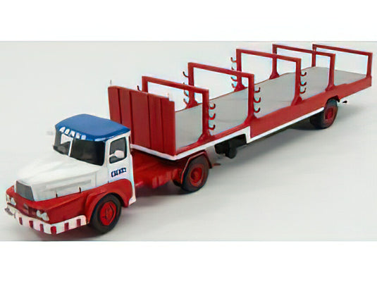 UNIC - IZOARD TRUCK SEMI-REMORQUE 1958 - SABINE RANCY CIRQUE - CIRCUS - WHITE RED BLUE/PERFEX 1/43ミニカー