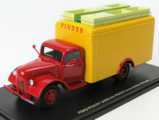 FORD USA - TRUCK VAN POISSY LABOUAL CIRCUS PINDER 1951 - RED YELLOW/PERFEX 1/43ミニカー