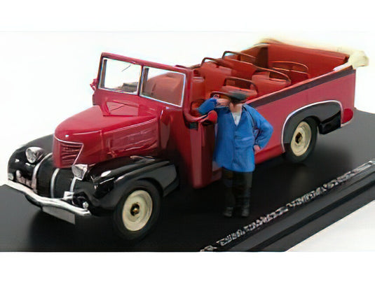 ROCHET-SCHNEIDER - 23000 CHABOUD TORPEDO OUVERT AUTOBUS OPEN 1937 - RED BLACK/PERFEX 1/43ミニカー