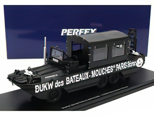 GMC - DUKW CCKW 353 TRUCK BOAT BATEAUX MOUCHES PARIS ANFIBIO GOMMATO 3-ASSI 1965 - BLACK/PERFEX 1/43ミニカー