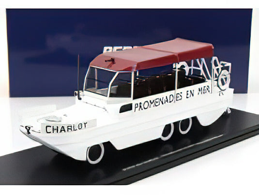 GMC - DUKW CCKW 353 CHARLOT TRUCK BOAT PROMENADES EN MER ANFIBIO GOMMATO 3-ASSI 1965 - WHITE RED/PERFEX 1/43ミニカー
