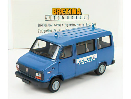 FIAT DUCATO MINIBUS POLIZIA 1981 LIGHT BLUE/BREKINA 1/87ミニカー