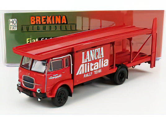 FIAT 640 TRUCK CAR TRANSPORTER TEAM LANCIA RALLY ALITALIA 1949 RED/BREKINA 1/87ミニカー