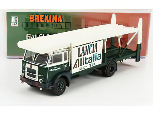 FIAT 640 TRUCK CAR TRANSPORTER TEAM LANCIA RALLY ALITALIA 1949 GREEN WHITE/BREKINA 1/87ミニカー
