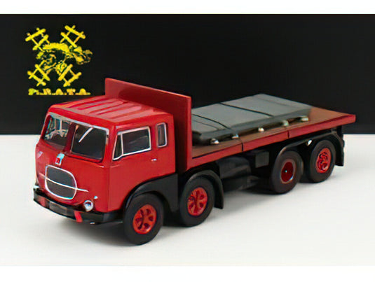 FIAT 690 TRUCK 4-ASSI PIANALE TRASPORTO LASTRE IN FERRO 1960 RED/BREKINA 1/87ミニカー
