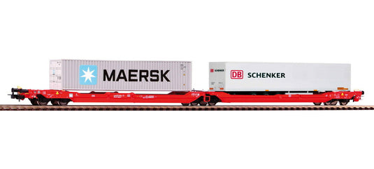 HOゲージ 鉄道模型 ピコ Piko DB AG Pocket car T3000e 1 PNO trailer 1 40 container Maersk Era VI DC