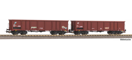 HOゲージ 鉄道模型 貨車 Piko ピコ FS Set of 2 Eaos with graffiti Era V DC