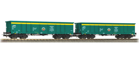 HOゲージ 鉄道模型 Piko ピコ PKP Set of 2 open freight cars Epoch V Power system DC