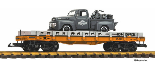 Gゲージ 鉄道模型 Piko Hog Express 車両運搬車 Fordピックアップ付 DC