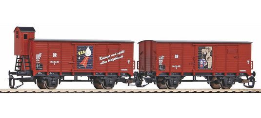 TTゲージ 鉄道模型 貨車 Piko ピコ DR G02 Fit 有蓋車 2両セット Epoch III 2 boxcars G02 Fit of the DR epoch III DC