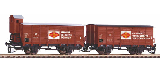 TTゲージ 鉄道模型 PIKO ピコ DR G02 Epoch III Progress Set of 2 Covered Freight Cars G02 DR DC