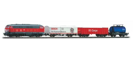 HOゲージ 鉄道模型 Piko ピコ DB Cargo BR 218 Era V Starter set with bedding 3 freight cars DC