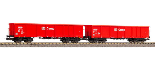 HOゲージ 鉄道模型 貨車 Piko ピコ Set of 2 open freight cars Eaos DB AG epoch V sand cargo DC
