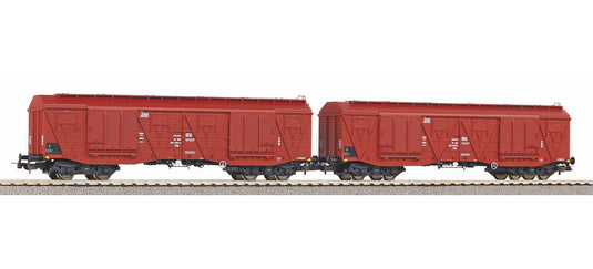 HOゲージ 鉄道模型 Piko ピコ PKP Set of 2 high capacity goods wagons type 401Ka epoch V Power system DC