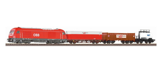 HOゲージ 鉄道模型 Piko ピコ OeBB Hercules with 3 freight cars Starter set PIKO A track bedding DC