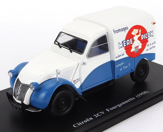 CITROENシトロエン 2CV バン MERE PICON 1958 外箱なし ホワイトブルー PLANETA-DEAGOSTNI-COLLECTION / EDICOLA 1/24 ミニカー