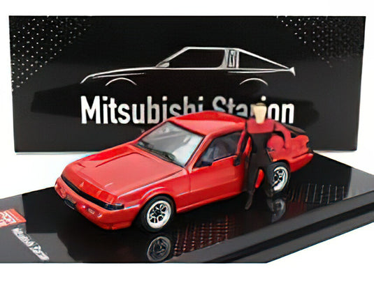 MITSUBISHI - STARION WITH DRIVER FIGURE 1988 - RED/POP-RACE-LIMITED 1/64ミニカー