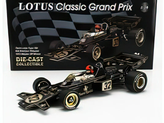 LOTUS - F1 72D TEAM LOTUS JPS JOHN PLAYER SPECIAL N 32 WORLD CHAMPION WINNER BELGIUM GP 1972 EMERSON FITTIPALDI - BLACK GOLD/QUARTZO 1/18ミニカー