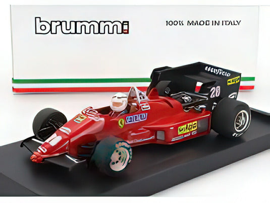 FERRARI  F1  126C4 N 28 BELGIUM GP 1984 RENE ARNOUX フィギュア付き RED BLACK/BRUMM 1/43ミニカー