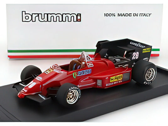 FERRARI  F1  126C4 N 28 BELGIUM GP 1984 RENE ARNOUX  RED BLACK/BRUMM 1/43ミニカー