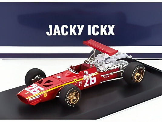 フェラーリ  F1 312 N 26 フランスGP 1968 優勝 ジャッキー イクス - レッド ホワイト/ BRUMM 1/43 ミニカー