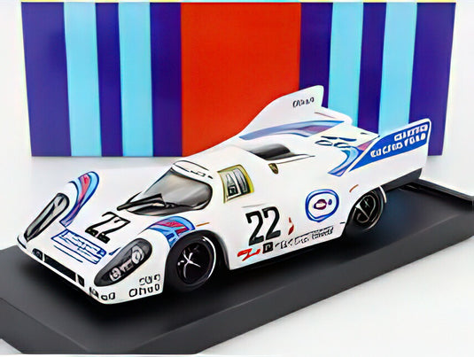 PORSCHE  917K 4.9L TEAM MARTINI RACING N 22 WINNER 24h LE MANS 1971 HELMUT MARKO  GIJS VAN LENNEP  WHITE BLUE RED/BRUMM 1/43ミニカー
