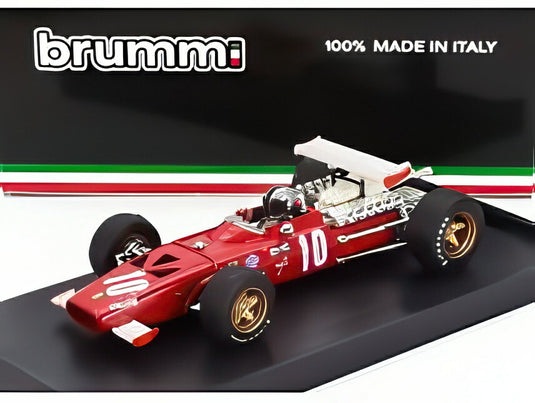 フェラーリ  F1 312 N 10 イタリアGP 1969 ペドロ ロドリゲス - ドライバーフィギュア付 - レッド ホワイト/ BRUMM 1/43 ミニカー