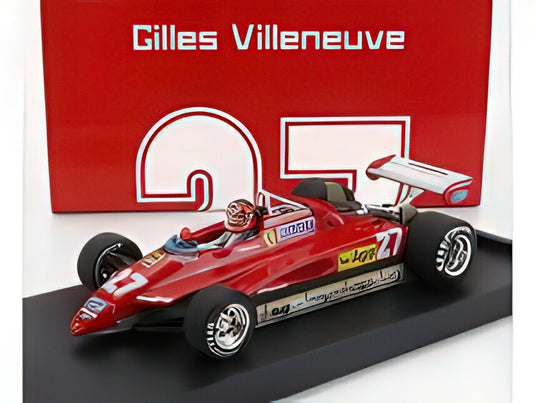 FERRARI  F1  126C2 N 27 2nd SAN MARINO IMOLA GP 1982 GILLES VILLENEUVE フィギュア付き RED/BRUMM 1/43ミニカー