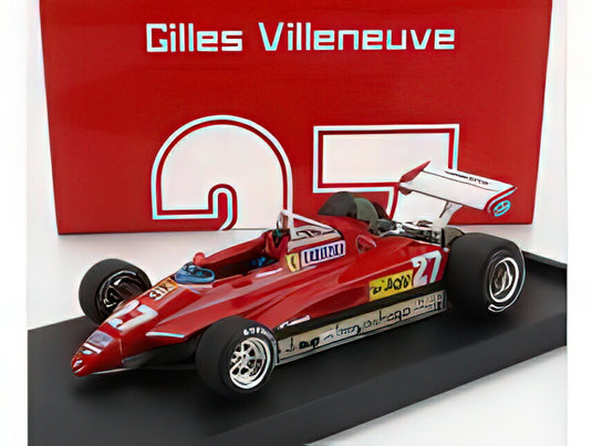 FERRARI  F1  126C2 N 27 2nd SAN MARINO IMOLA GP 1982 GILLES VILLENEUVE  RED/BRUMM 1/43ミニカー