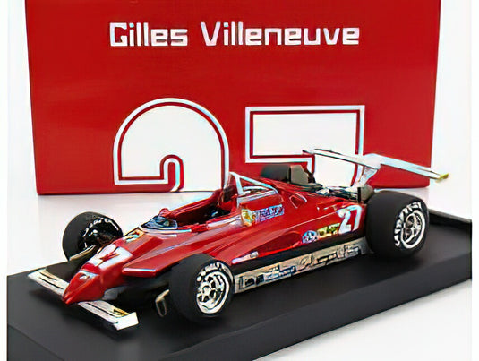 FERRARI F1 126C2 N 27 USA OVEST LONG BEACH GP 1982 GILLES VILLENEUVE RED/BRUMM 1/43ミニカー