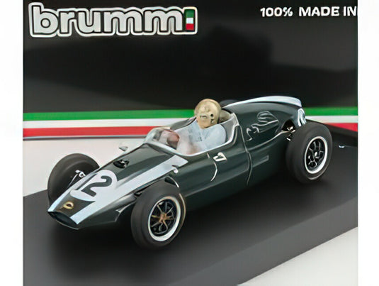 COOPER  F1 T51 CLIMAX N 12 WINNER BRITISH GP JACK BRABHAM 1959 WORLD CHAMPION フィギュア付き GREEN WHITE/BRUMM 1/43ヘルメット