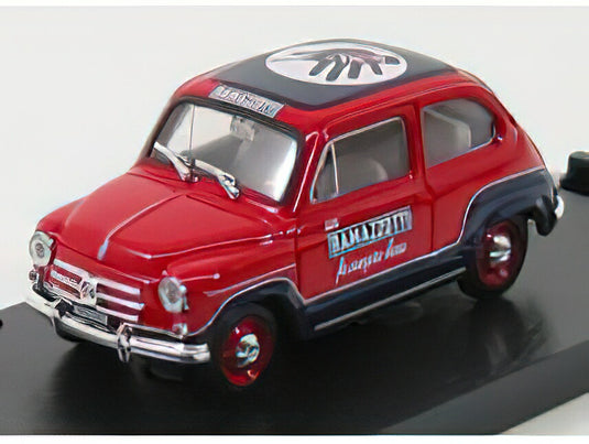 FIAT 600 D COMMERCIALE RAMAZZOTTI 1960 RED BLUE/BRUMM 1/43ミニカー
