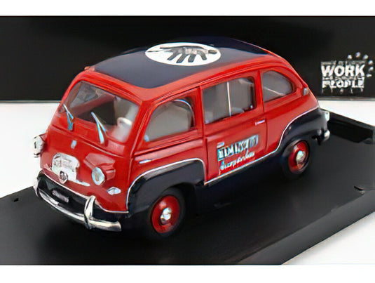 FIAT 600 MULTIPLA RAMAZZOTTI 1960 RED BLUE/BRUMM 1/43ミニカー