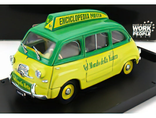 FIAT 600 MULTIPLA ENCICLOPEDIA MOTTA 1956 YELLOW GREEN/BRUMM 1/43ミニカー