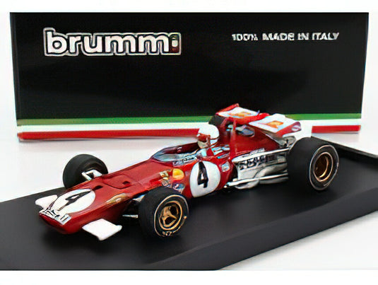 FERRARI F1 312B N 4 WINNER ITALY GP 1970 CLAY REGAZZONI フィギュア付 RED WHITE/BRUMM 1/43ミニカー