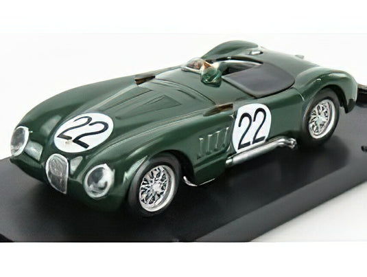 JAGUAR C-TYPE XK-120C 3.4L S6 TEAM JAGUAR CARS LTD N 22 24h LE MANS 1951 S.MOSS J.FAIRMAN BRITISH RACING GREEN/BRUMM 1/43ミニカー